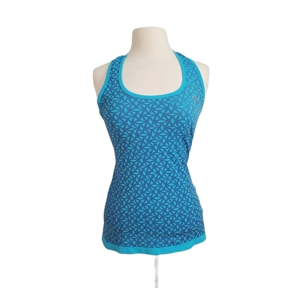 Oakley Blue Geometric Racerback Athletic Yoga Tank